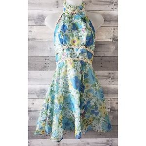 Vintage Floral Blue Dress